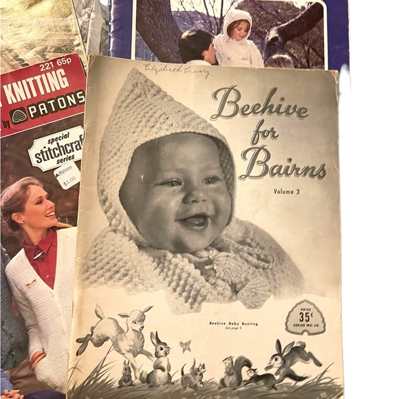 Vintage 1950s:60s Beehive knitting books X 7 pcs LOT Baby (2) - Picture 2 of 5